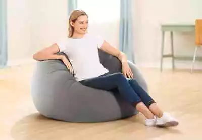 Intex Air Furniture Beanless Bag Chair Inflatable In Grey • £29