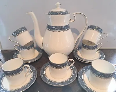 £26.99 • Buy Aynsley BLUE MIST 15 Piece Coffee Set - Coffee Pot - 7 Coffee Cups & Saucers