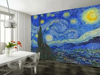 Van Gogh Starry Night Painting Wallpaper Self-Adhesive Wall Art Mural Decal M247 • $175.97