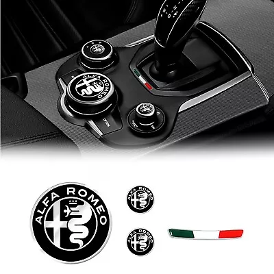 Alfa Romeo Logos Sticker Kit + Italian Flag For Giulia Stelvio Interior • $55.44