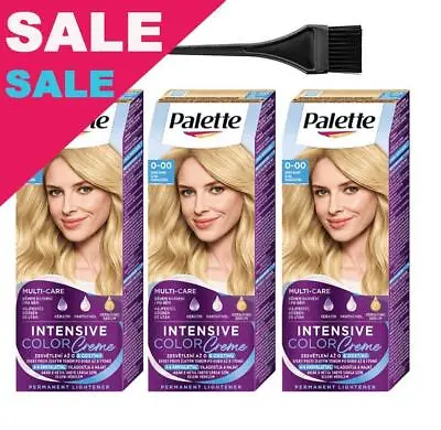 Schwarzkopf Palette Super Light Blonde 0-00 E20 Hair Color Lightener Pack Of 3 • £29.60