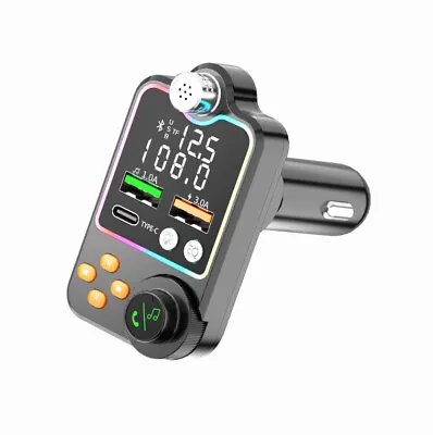 Bluetooth FM Transmitter Tpye-C USB Car Wireless Handsfree Call Audio Receiver • $11.60