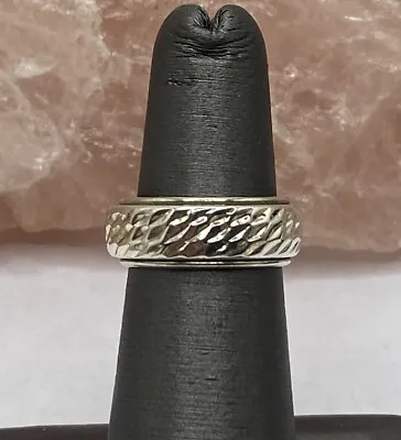 Vintage Sterling Silver Etched Eternity Band Ring Size 5 • $19.99