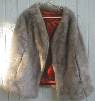 Glamorous Vintage Faux Fur Mink Capelet Cape 1950s 1960s L 12 14 Large • $24.99