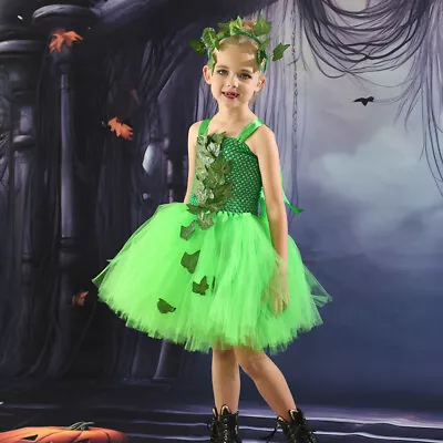 Cosplay Harley Quinn Poison Ivy Kids Dress Halloween Girls Princess Skirts Suits • $20.90