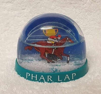 🔶️vintage Phar Lap Australian Race Horse Thoroughbred Racing Snow Dome Globe • $119.99