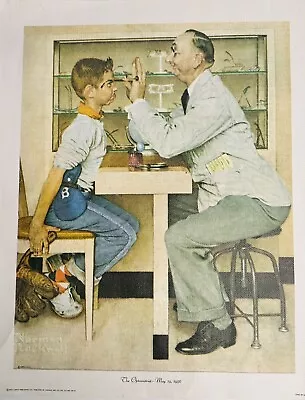 Norman Rockwell The Optometrist Litho Print On Canvas Curtis Publishing Co. 1972 • $45.99