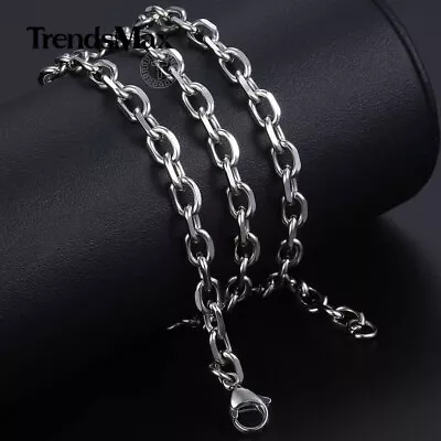 3-9mm 18-24  Stainless Steel Mens Silver Diamond Cut Rolo Cable Chain Necklace • $8.99