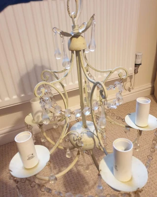 £39.99 • Buy Laura Ashley Chandelier Lavenham 5 Arm Ceiling Fixing With Crystal Droplets