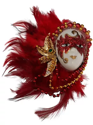 4 Asst Color Masked Beaded Lady Feather Magnets Mardi Gras Party Favors • $20