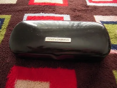 Dolce & Gabbana Black Solid Pattern Patent Leather Hard Clamshell Eyeglass Case • $7.95