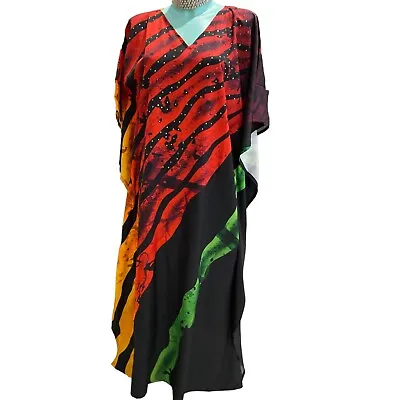 New Long Kaftan Embellished Maxi Dress Resort Beach Caftan 12 14 16 18 20 • $55