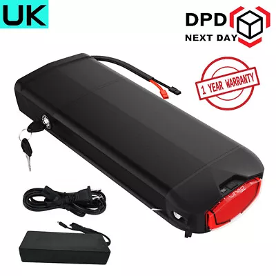 Rear Rack Ebike Battery 48V 15Ah 750W 1000W Lithium E Bike Electric Bike Battery • £216.11