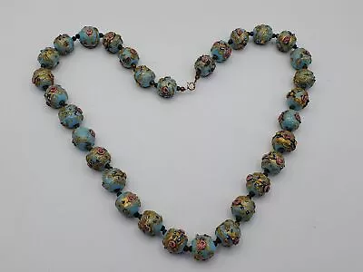 Gold Filled Vintage Venetian Glass Beaded Necklace 21  • $20.50