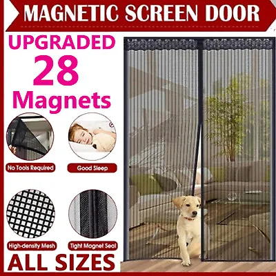 Magnetic Screen Door Mesh Curtain Durable Heavy Duty Mosquito Net Bug Hands Free • $14.99