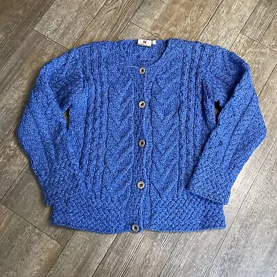 Carraig Donn Cable Knit Cardigan Sweater 100% Merino Wool Irish Fisherman Medium • $44.99