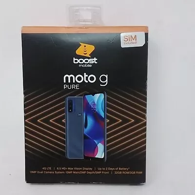 Boost Mobile Motorola Moto G Pure 32GB Android 4G LTE Smartphone Prepaid NEW • $64.99