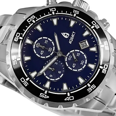 Aquacy TradeWinds Chronograph 200M Blue Dial Men's Watch MIYOTA JAPAN MOVEMENT • $51