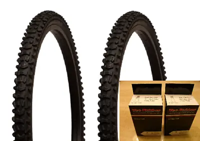 $57.99 • Buy Two (2) Vee Rubber MTB Mountain Bicycle Bike Tires 26x2.0 V104 Black + 2 Tubes