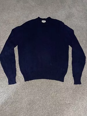 VTG Alan Paine Navy Shetland Wool Crewneck 46 Full-fashioned Shoulders England • $60