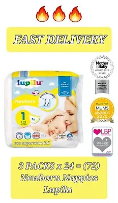 ✅✅3 PACKS X 24 (72) Newborn Baby Nappies Lupilu Size - 1 ✅✅FAST & FREE DELIVERY✅ • £10.81