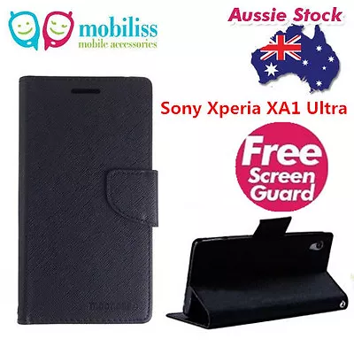 $12.95 • Buy Mooncase Stand Wallet Case TPU In Cover For Sony Xperia XA1 Ultra Black FREE SP