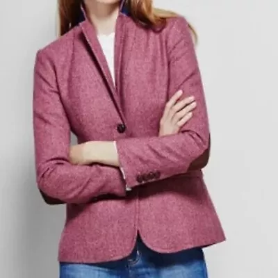 J.Crew Herringbone Blazer Elbow Patch Style B1425 Size 12 • $79