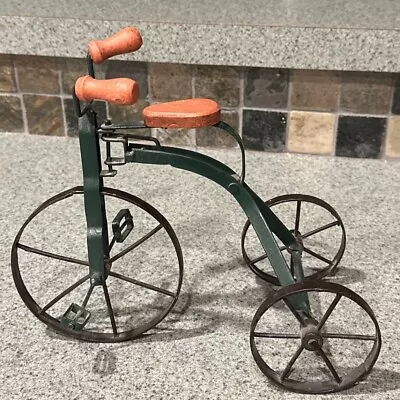 Vtg Metal Trike Tricycle Bike Bicycle Figurine Sculpture Doll Display Large  • $8