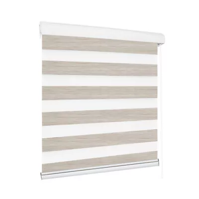 Marlow Blackout Zebra Roller Blind Curtains Double Window Sunshade 150x210 White • $112.98
