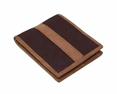 STARHIDE Slim Two Fold Leather And Canvas Wallet For Men  • £14.90