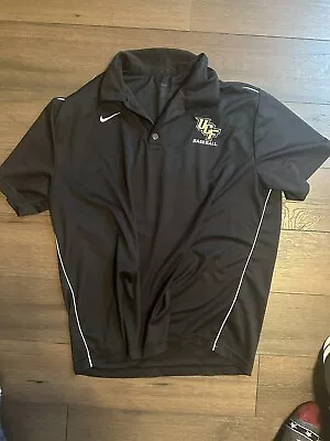 NIKE Dri Fit UCF Knights Baseball Polo Shirt Black XL ~ Used • $12