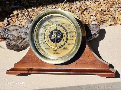 RARE VINTAGE SETH THOMAS AMSTERDAM WORLD MANTLE CLOCK / Works Perfectly • $189.95