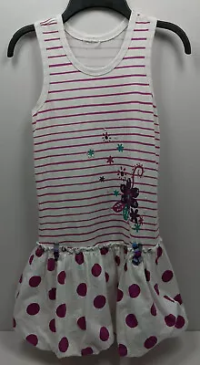 NAARTJIE White Purple Striped Polka Dot Bubble Dress 2010 Summer 2 Spot Play • $9.99