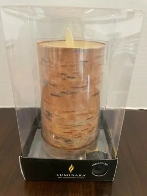 $42 • Buy Flameless Birch Candle Moving Luminara Real Wax Battery Timer New In Box 3.5x6.5