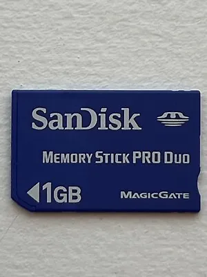 Sandisk 1GB Memory Stick Pro Duo Magic Gate Memory Card - Blue • $7.95