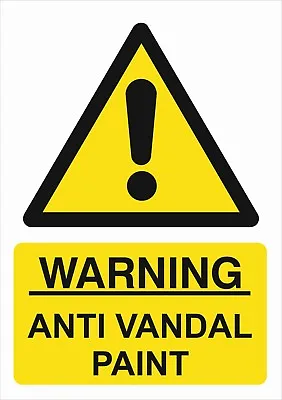 £2.30 • Buy Warning Anti Vandal Paint A5/a4/a3 Sticker Or Foamex-  Health & Safety Signs 