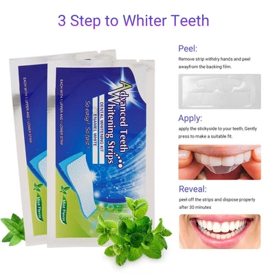 $11.55 • Buy 28 White Strip Teeth Whitening Strips Professional Advanced  Tooth Bleaching #T