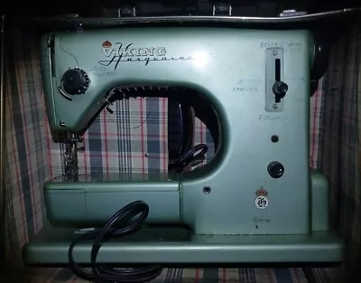 Vintage Husqvarna Viking Sewing Machine Model 21 With Nice Case And Foot Pedal • $40