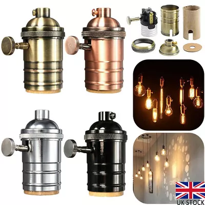 E27 Vintage Industrial Lamp Light Bulb Holder Antique Retro Edison Screw Fitting • £7.99