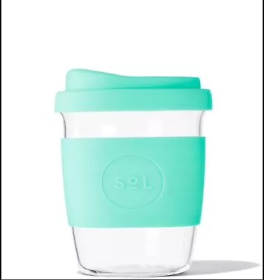 Sol Reusable Glass Coffee/tea Cup 8oz/237ml Mighty Mint • $25