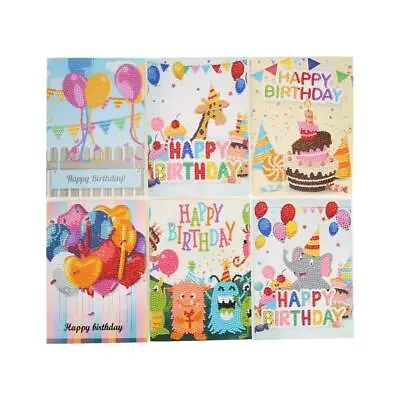 £10.89 • Buy 6pcs Cartoon Greeting Cards DIY Diamond Painting Birthday Postcards Craft #F