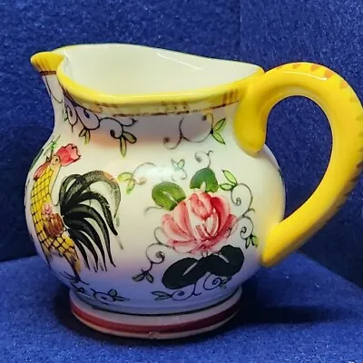 Vintage Early Provincial By Ucagco Rooster & Roses Creamer Underglaze 1950's • $16.99