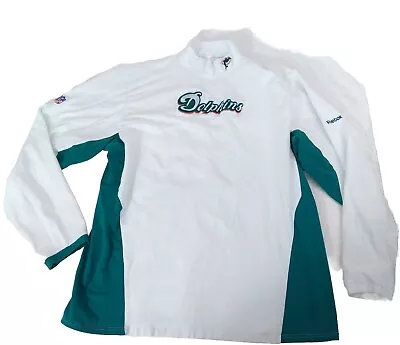 Miami Dolphins NFL Embroidered Reebok Long Sleeve Turtleneck Shirt 2XL READ • $24