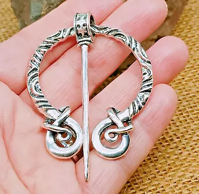 Viking Penannular Brooch Celtic Brooch Silver Brooch Shawl Pin Cloak Pin • $9.88