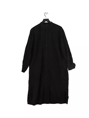 MUJI Women's Midi Dress M Black 100% Cotton Shirt Dress • £20