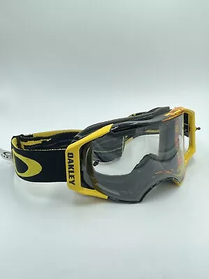 Oakley Airbrake MX Motorcycle Dirt Bike Off Road Goggles Black/Yellow/Clear Lens • $69