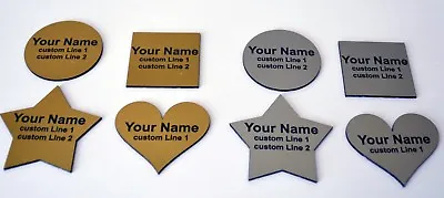 Custom Personalised Shaped Engraved Name Badge Plastic Metal Or Magnet Clip • £3.04