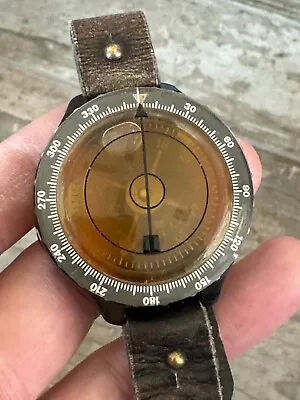 Vintage Watch Style COMPASS With Leather Straps MILITARY? • $26.95