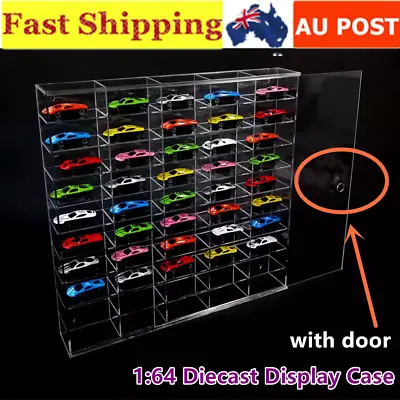 50 Model Cars Acrylic Display Case Storage Cabinet For 1:64 Hot Wheels Matchbox • $166.32