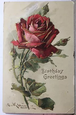 Greetings Birthday Postcard Old Vintage Card View Standard Souvenir Postal Post • $0.50
